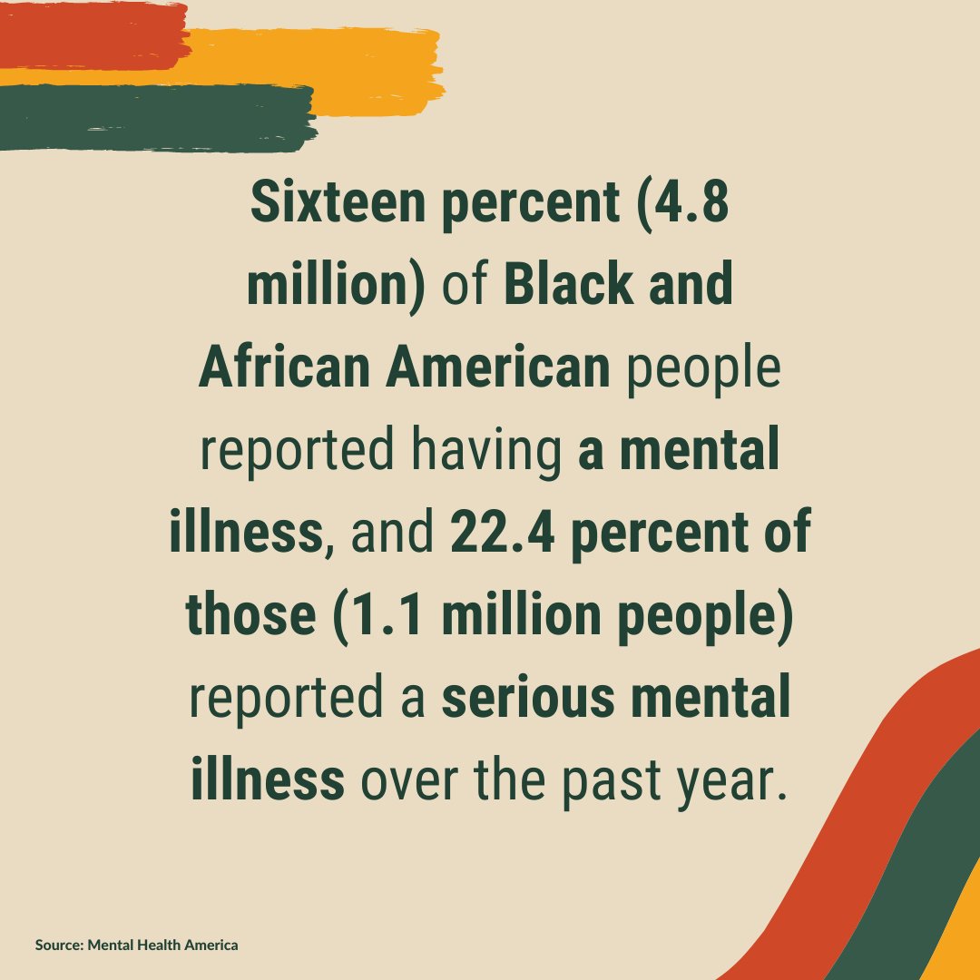 NEprevention's tweet photo. NEYSP aims to bring awareness to the intersection between cultures/communities and mental health. Check out these statistics on mental health and Black communities, and check our bio for helpful mental health resources.  

#YouMatter #SuicidePrevention #NEYSP #BlackHistoryMonth https://t.co/ivTtKTYH9x