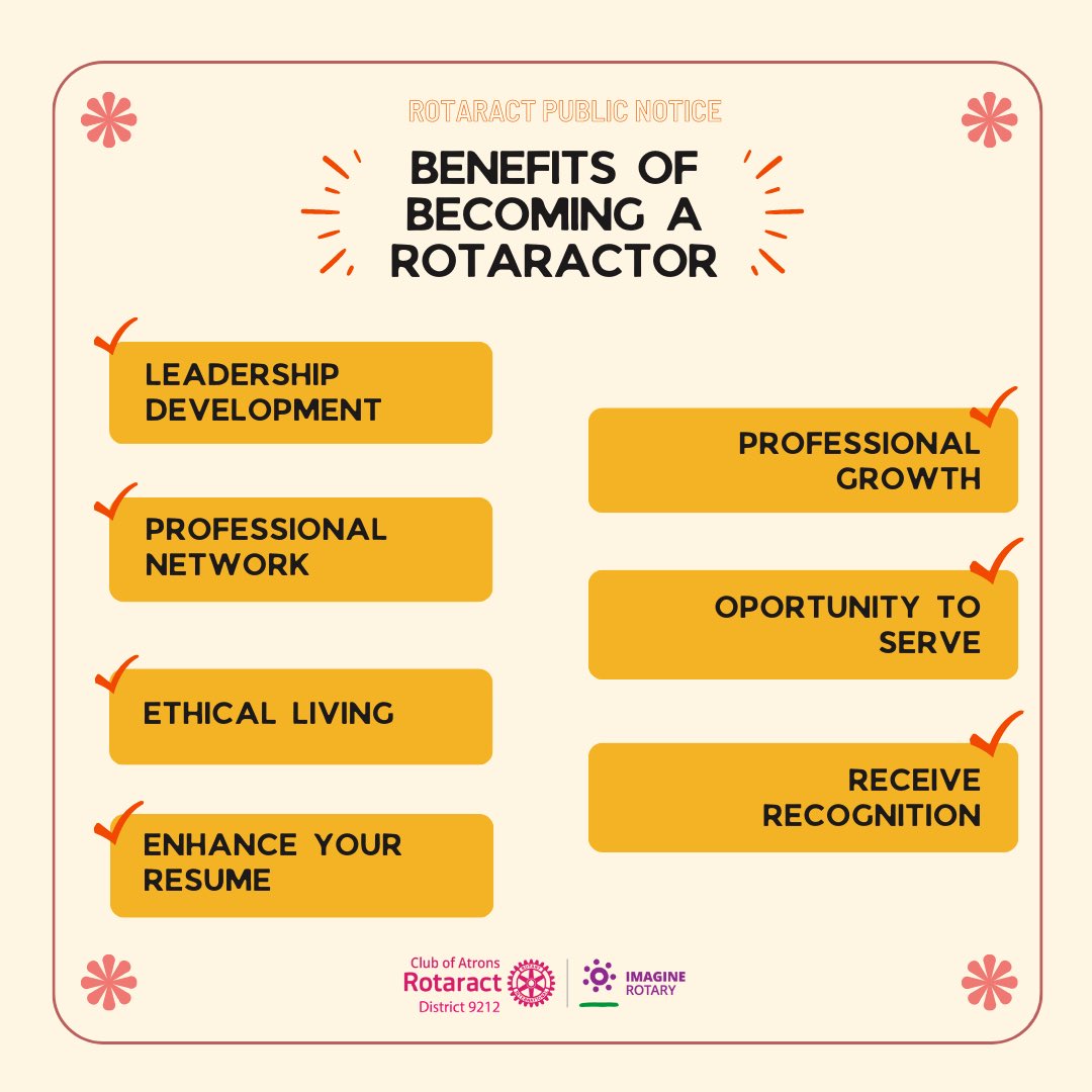 AtronsRotaract's tweet photo. Becoming a Rotaractor is an excellent opportunity to make a difference in the world. https://t.co/nLOQR0cnYL