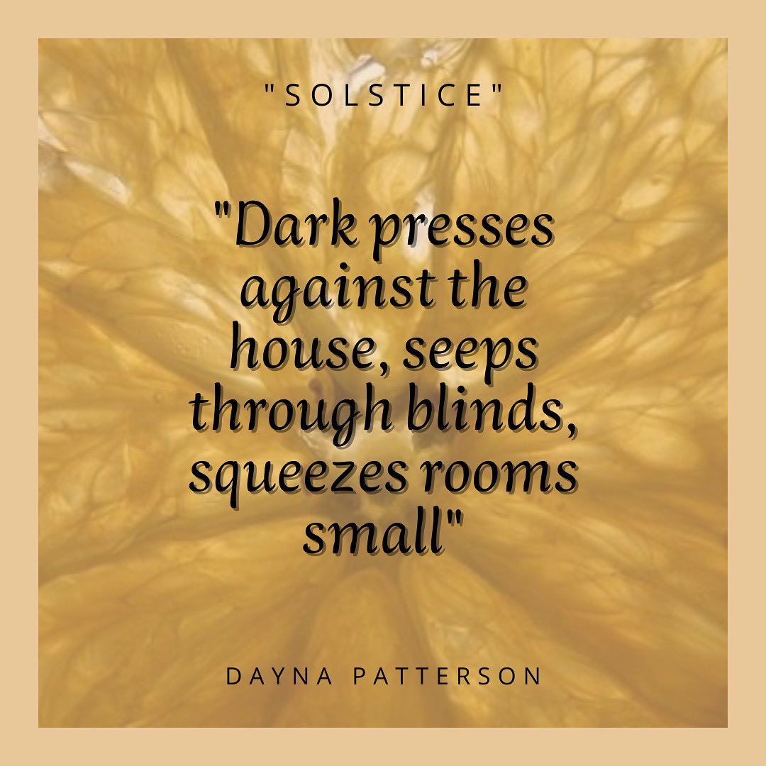 GingerbreadMag's tweet image. “Dark presses against the house, seeps through blinds, squeezes rooms small”
“Solstice,” Dayna Patterson’s poem, appears in our final issue.