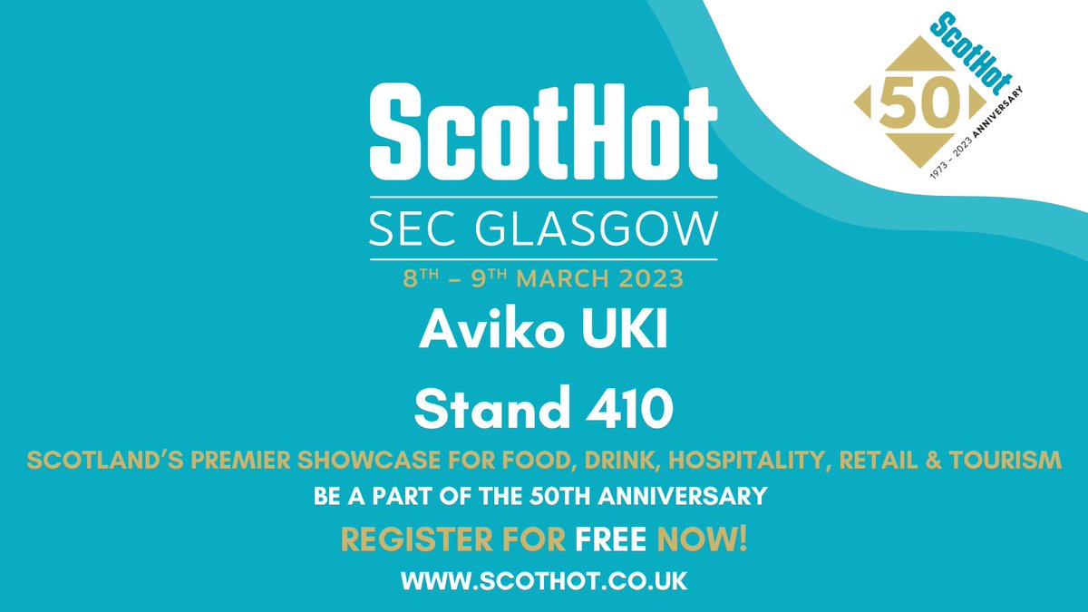 ScotHot_'s tweet photo. 📢 EXHIBITOR ALERT 📢

Welcome @AvikoUK to the list of #Scothot2023 Exhibitors

You'll find them on stand 410

#Scothot2023 https://t.co/Jow2wDpgoX