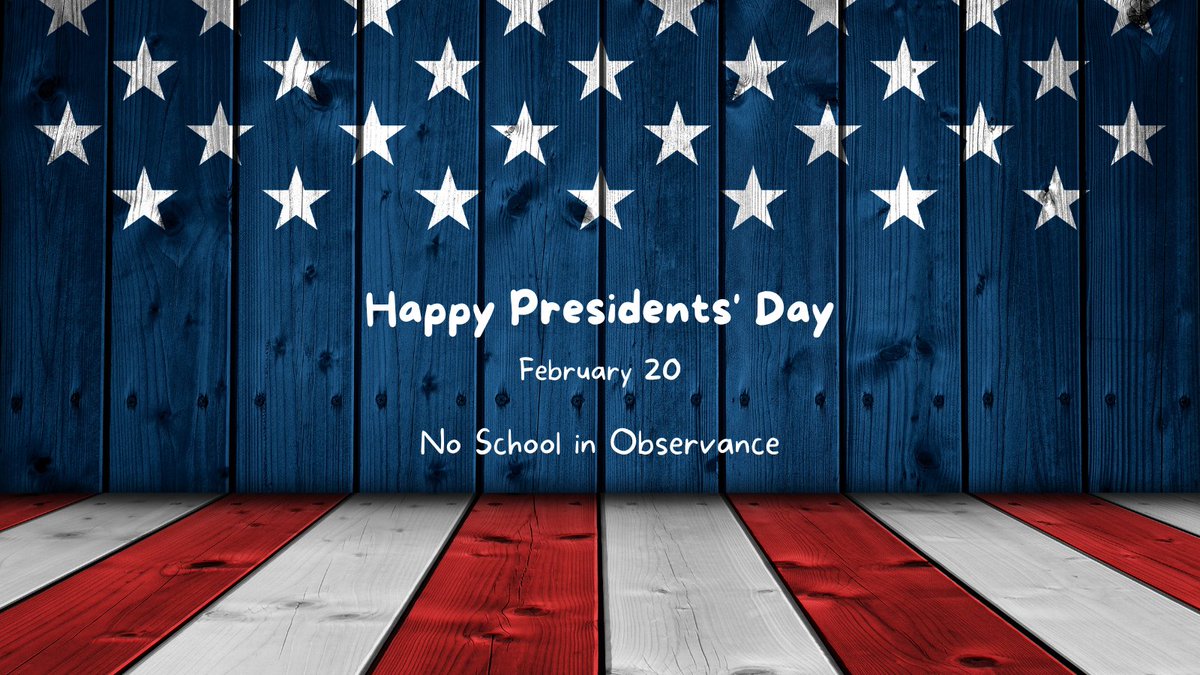 CCA_K8's tweet photo. There will be no school in observance of Presidents' Day. https://t.co/XDw9qMcA3Z