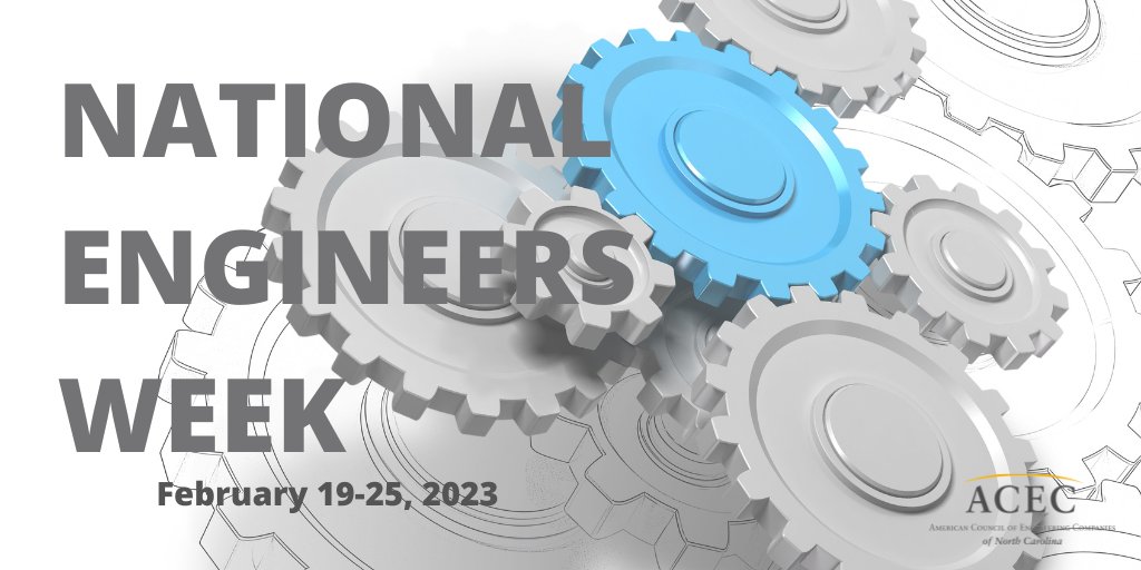 ACEC_NC's tweet photo. Engineering shapes our future, so this #NationalEngineersWeek, let's take a moment to celebrate and thank engineers for the amazing advances they make to our world each and every day! #EngineeringRocks #acecnc https://t.co/fDrftQhwyl