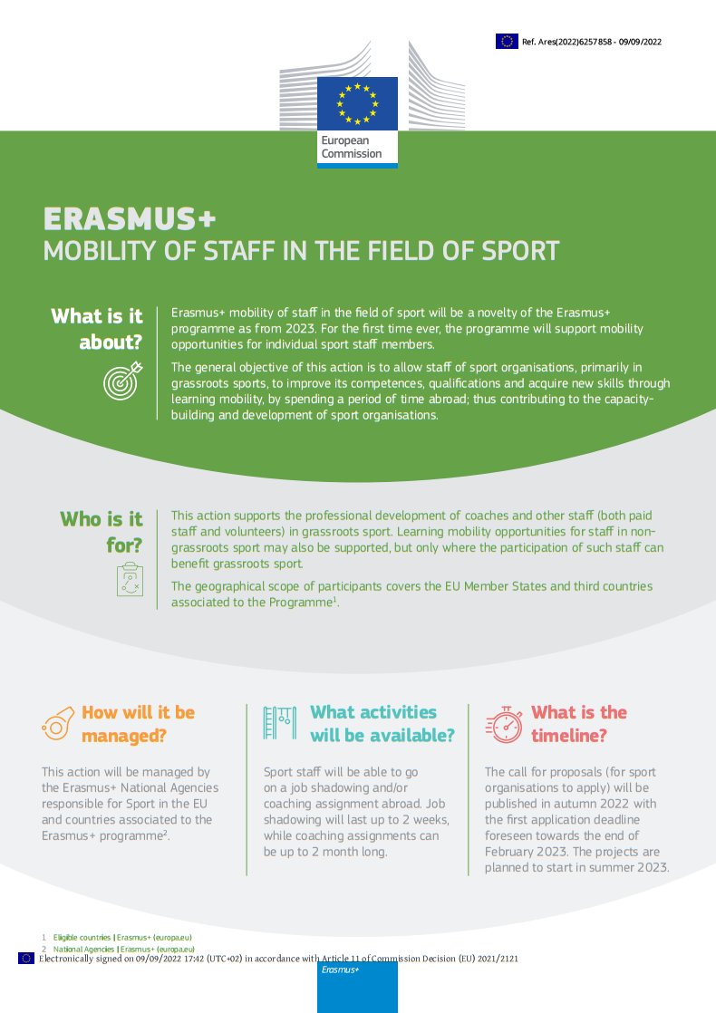 Dien nog tot donderdag 23 februari 12h00 je aanvraag in voor een Erasmus+ ervaring als trainer, begeleider, manager van een sportclub/sportfederatie/lokaal bestuur. Contacteer #EUSportLink voor last minute support vlaamsesportfederatie.be/kennisbank/eur…