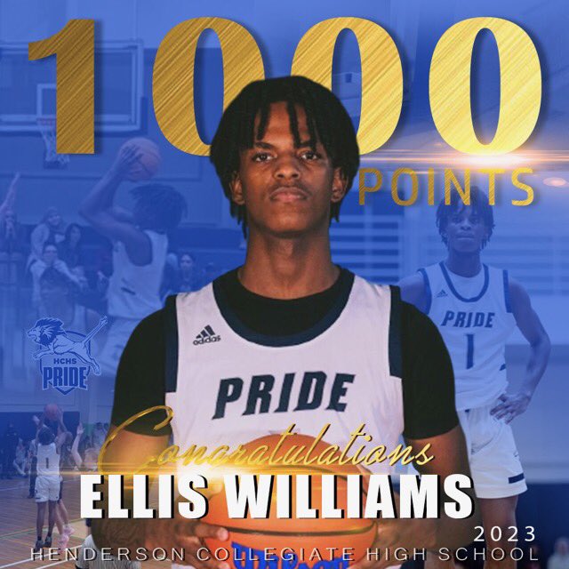 HCPrideMBB's tweet photo. On Thursday, @Ellis_Williams6 scored his 1,000th career point. Team first guy. Didn’t want any sort of ceremony, but let’s take a moment to congratulate him on this milestone
#PlayForCaleb #RunWithThePride https://t.co/nHKJNAE4cG