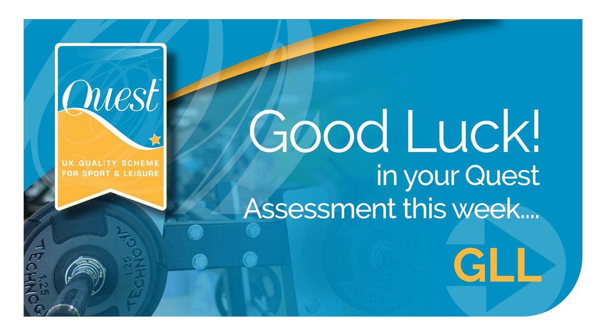 QuestInLeisure's tweet photo. We have a week filled with Quest Assessments at @GLL_UK sites across the UK!
Good luck to the teams at Energise Leisure Centre, Shankill Leisure Centre, Kentish Town Sports Centre, Yearsley Swimming Pool and Highgrove Pool & Fitness Centre!
#Quest #QuestInLeisure #QuestPlus #GLL https://t.co/lxJP6tlYHP