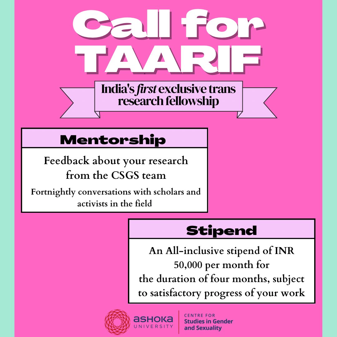 CSGS_Ashoka's tweet image. Send in your application for #TAARIF before 1st March,2023! 
Check pinned tweet for more info! 
#taarif #csgs #ashokauniversity