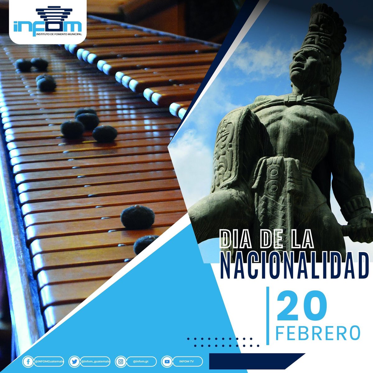 infom_guatemala's tweet photo. Siéntase orgullos de su país, de lo que hace por el y de su historia
𝗜𝗡𝗙𝗢𝗠 🏦, en el Día de la Nacionalidad, celebra el orgullo de ser guatemalteco 🇬🇹 y trabajar por este gran país.
#Compartir
#TecunUman #Guatemala #Díadelanacionalidad #marimba #orgullonacional https://t.co/0lViS2mJ6d