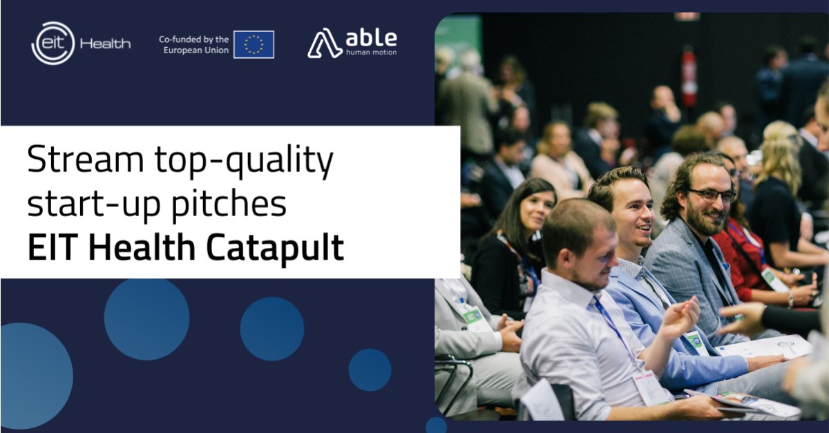 AbleHumanMotion's tweet photo. 💥 EIT Health Catapult. Medtech Pitches are live!
Don't miss the #ABLE pitch on EIT Health’s Catapult Videos On-Demand platform!
We are proud to share that #ABLEHumanMotion is 1 of the 13 #medtech semifinalist of @EITHealth 's Catapult 2022-23 edition.
👇https://t.co/pu1rB8TGfn https://t.co/BqDXvyXO5z