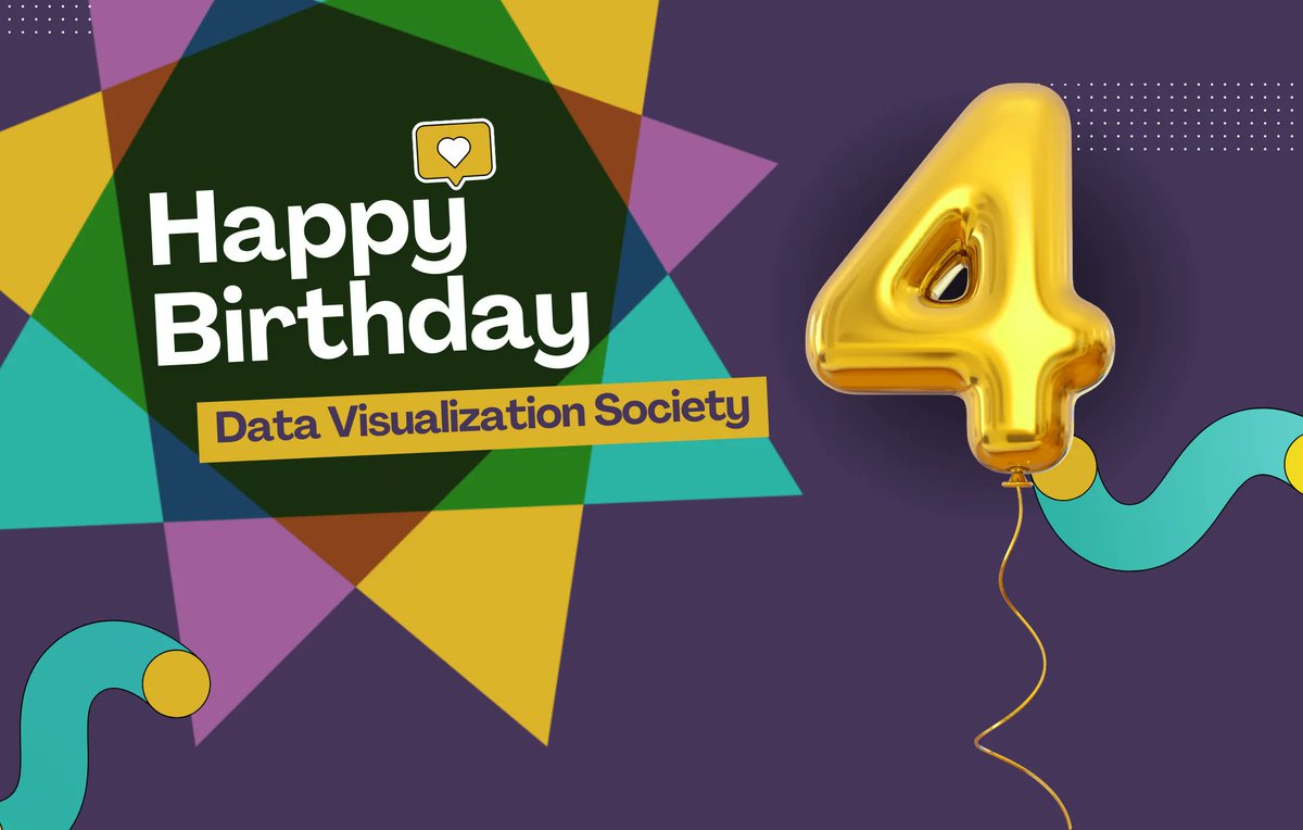The Data Visualization Society turns four years old today! 

Here's a look at all the things we are celebrating—and what we have in store as we continue to grow and thrive!

HAPPY BIRTHDAY, DVS!! #DVS #dataviz 

nightingaledvs.com/happy-birthday…