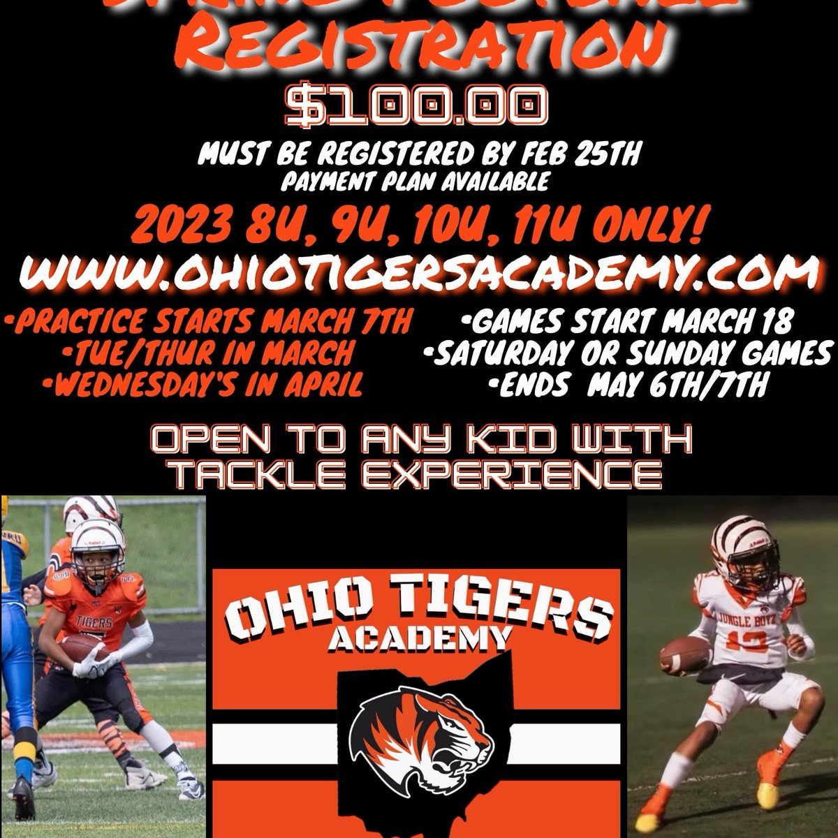 💥LAST WEEK TO REGISTER!!!💥
💯Great Prep for Fall
✅️Payment Plan Available 
✅️Includes All Equipment 
✅️Open to any 2023 8u - 11u