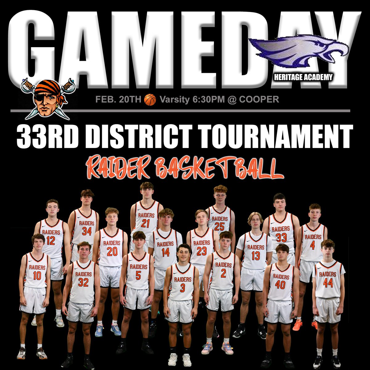 RyleRaiderbball's tweet photo. Tonight the RAIDERS kick off 33rd DISTRICT TOURNAMENT action! Get out and support these guys! Get tickets on GO FAN - COOPER HIGH SCHOOL Student Tickets $3 https://t.co/Qsq31WK6cA