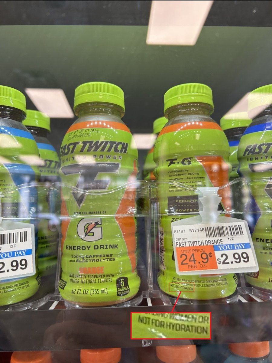 SharpFootball's tweet photo. the tiny "not for hydration" +200mg caffeine 😳

8-yr olds about to be fast twitching all 2nd half when the team parent pops open a cooler of these at halftime thinking they were just a new type of Gatorade https://t.co/33b1uV7oIN