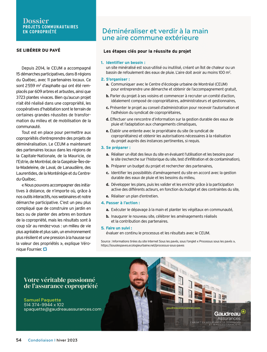 🤩 Le projet Sous les pavés est à l'honneur dans le numéro Hiver du magazine Condoliaison du <a href="/RGCQ/">RGCQ</a>!

🗞 Pour consulter l'ensemble de cette édition consacrée notamment aux projets communautaires en copropriété, c'est par ici : fr.rgcq.org/revue-condolia…