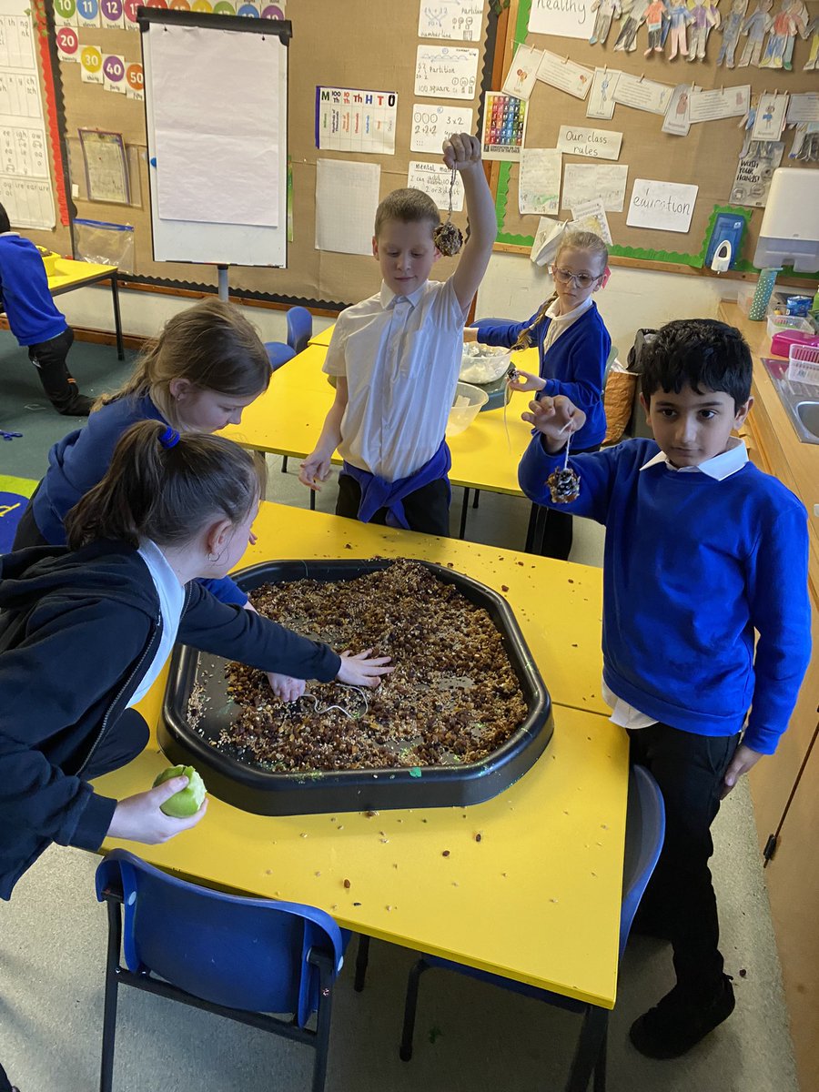 MissThomsonVPS's tweet photo. P3/4 made bird feeders from pine cones. This week they will write instructions to tell others how to make them. #VPSwrite https://t.co/TqJfdoquvr