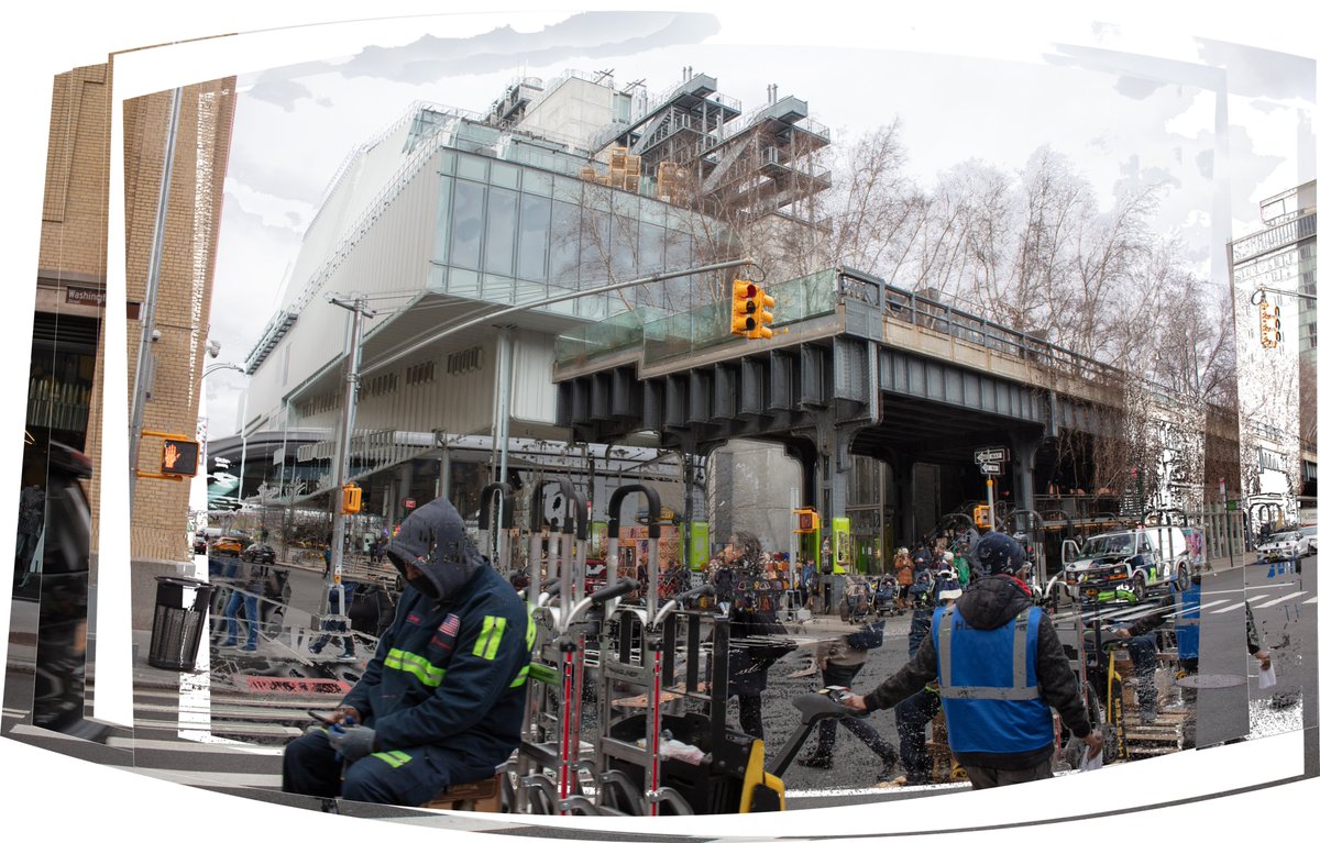 tommymintz's tweet photo. Happy #NFTmintmonday 2/20/2023!

I’m happy to share, “Hand Trucks in front of the Whitney Museum” 

https://t.co/5G4RIDRTsU

Algorithmic time lapse collage generated from 12 photographs compared for areas of difference. 

ed. of 11 
2 #tezos  @objktcom

#techspressionism #NFTART https://t.co/WhDQFUGcQ2