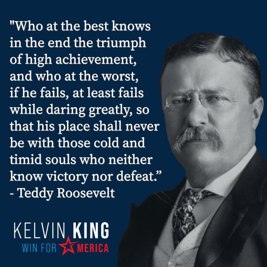 kelvinking4ga's tweet photo. This #PresidentsDay, I was reminded of Teddy Roosevelt's emboldening "Man in the Arena" speech. Today, let us all be reminded to dare greatly, stay the course, and remain true to our mission no matter what adversity we may face! https://t.co/B7WFZVsAeD