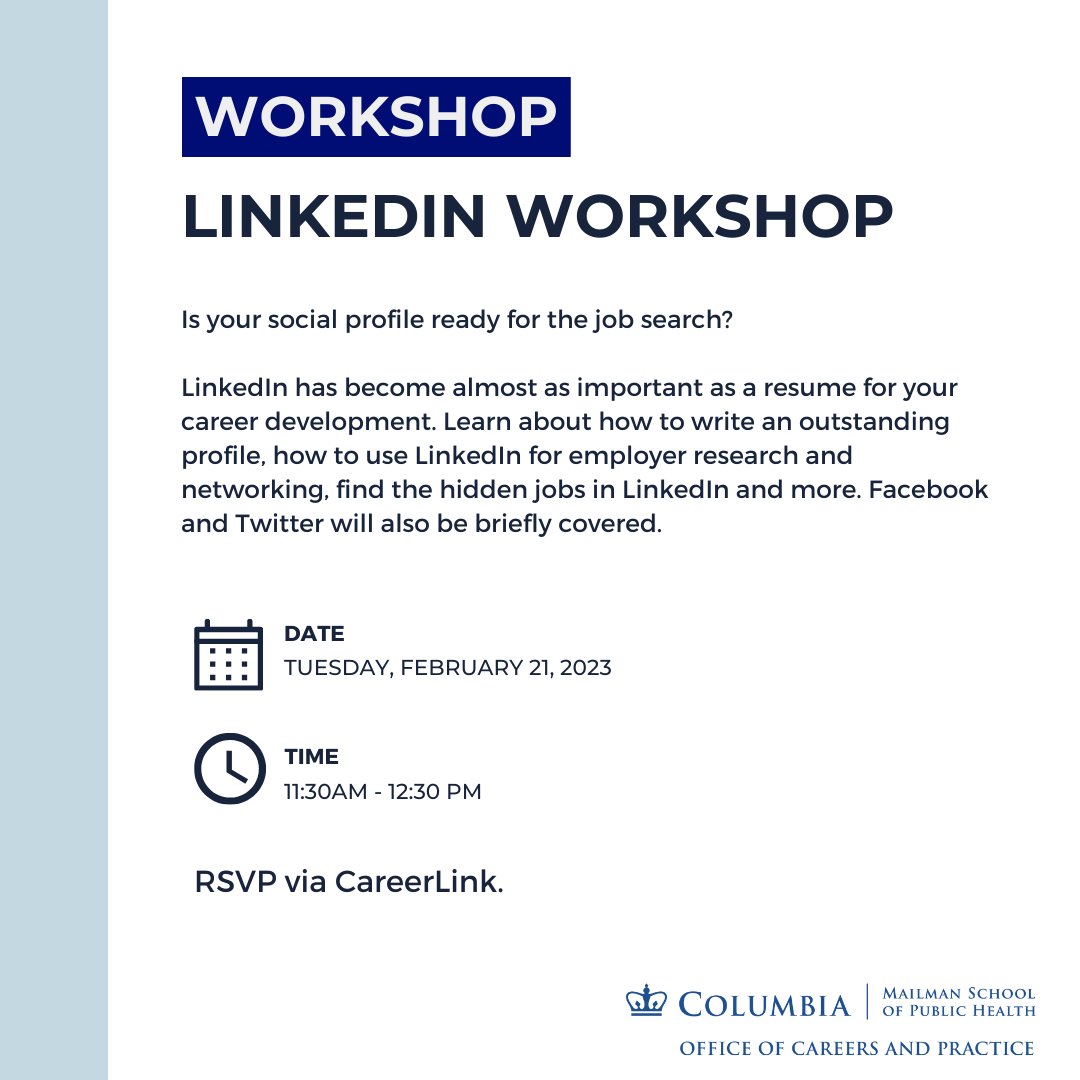 Columbia Mailman Career Services (@msphocs) on Twitter photo 