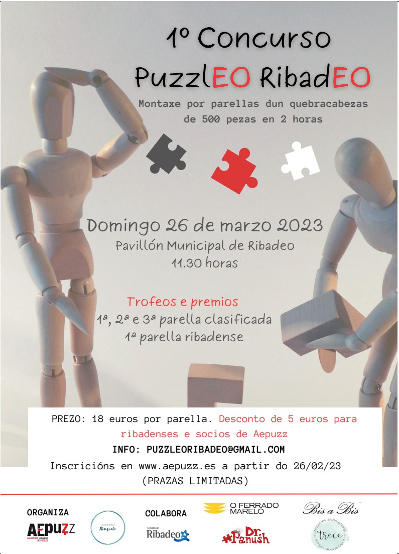 aepuzz's tweet photo. Ya tenemos el cartel para el I Concurso Puzzleo Ribadeo

🗓 26-3-2023 

Toda la información sobre el concurso en nuestra web 👇
https://t.co/z22xRTs5G7 https://t.co/zV0J81Pbnu