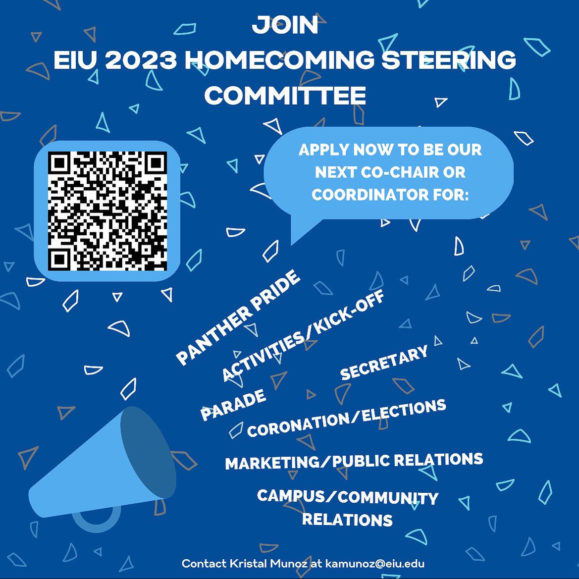 Aspiring Panther Leaders, join the 2023 Homecoming Committee! Enjoy planning and executing Homecoming’s fun events. Apply through the link: eiu.edu/homecoming/mac…