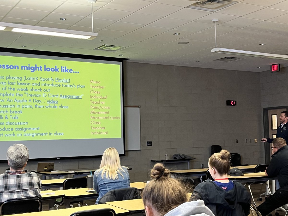 julie_knutson's tweet photo. #ndshape2023 How Andy Milne teaches an 85 minute block class. How can you apply this is your situation? https://t.co/Rpo5cw3V8R