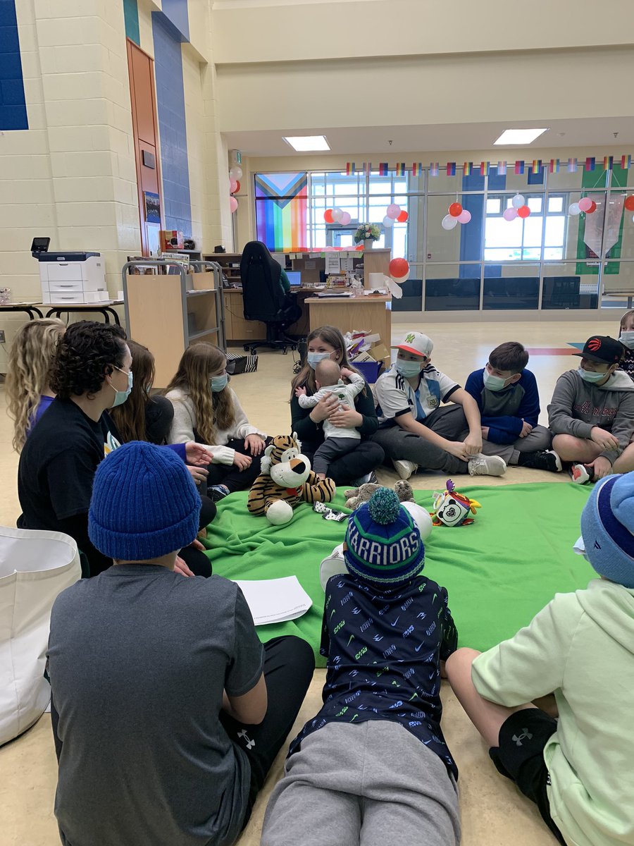mrs_watton's tweet photo. A great start to kindness week with @RootsofEmpathy class with our 6-1s! Baby Cobain even went to one of our students for comfort! A true demonstration of empathy in action! @ParadiseInterm1 https://t.co/4QzijIgGHv