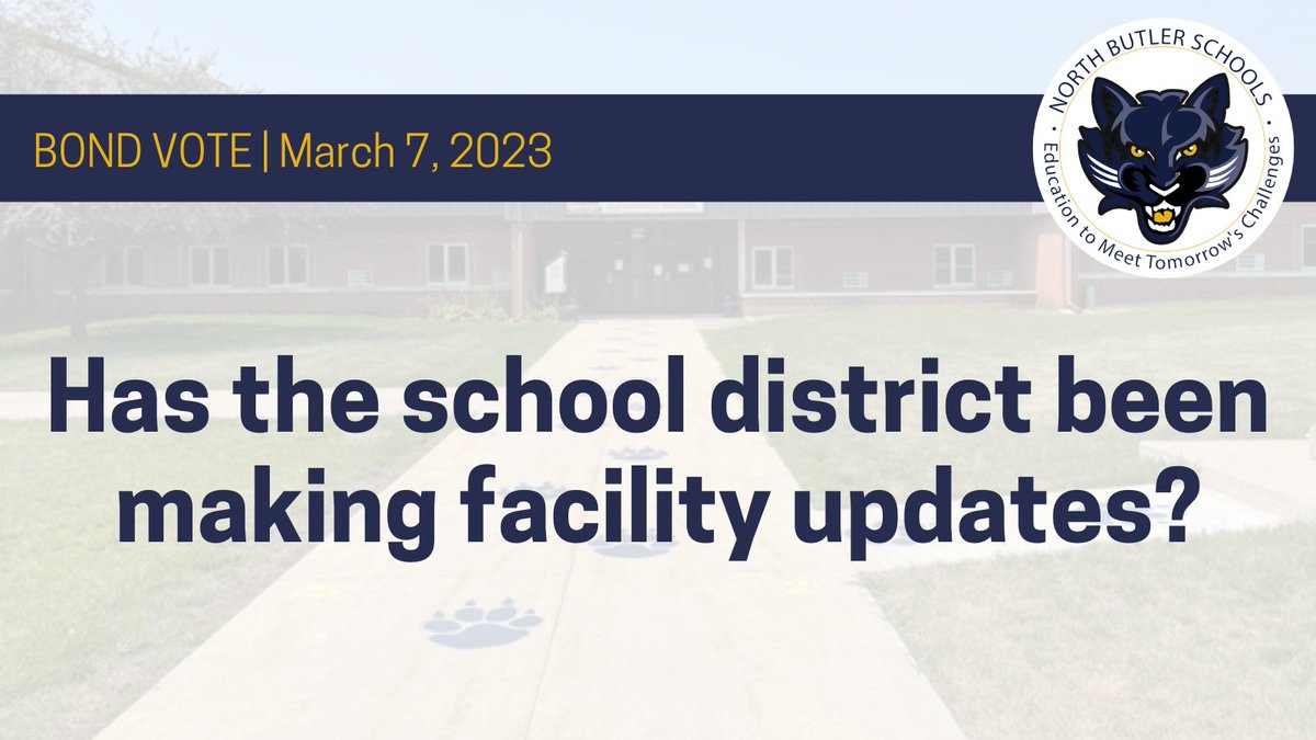 To date, the School Board has invested more than $2 million towards addressing outdated heating/cooling systems. We’ve looked to leverage our regular operating budget to make a small number of improvements. Learn more about the March 7 bond vote: northbutlerplanning.org