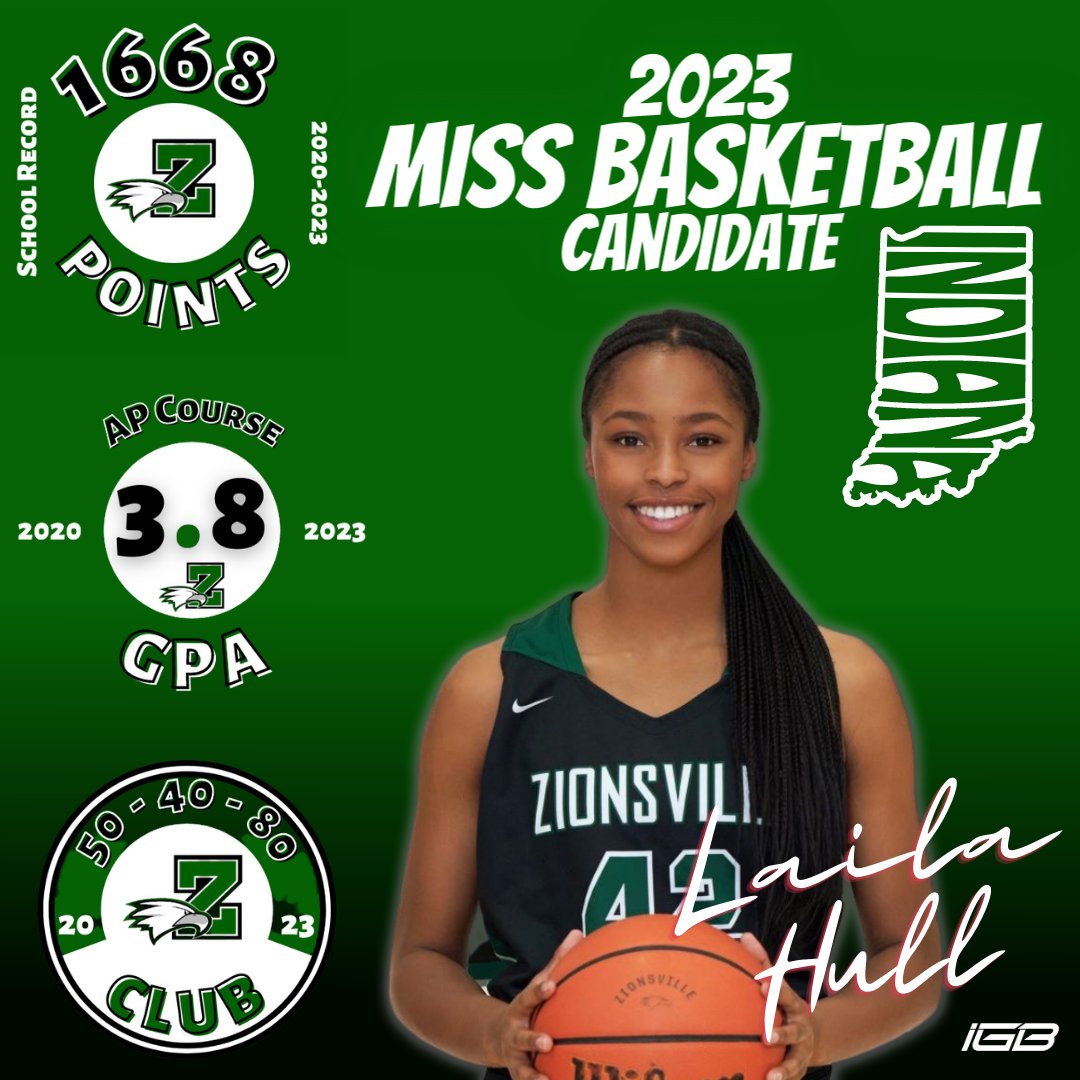 Best of luck Miss Basketball and Indiana All-Star Candidate <a href="/laila_hull/">Laila Hull</a>! 

𝗔 𝗖𝗮𝗿𝗲𝗲𝗿 𝗨𝗻𝗺𝗮𝘁𝗰𝗵𝗲𝗱
✅1668 points (Most in school history) 
✅754 rebounds (2nd all-time)
✅227 steals (3rd all-time) 
✅55%FG, 42% 3pt, 82%FT
✅3.8 GPA AP Courses
✅Volunteer at IGB Lil