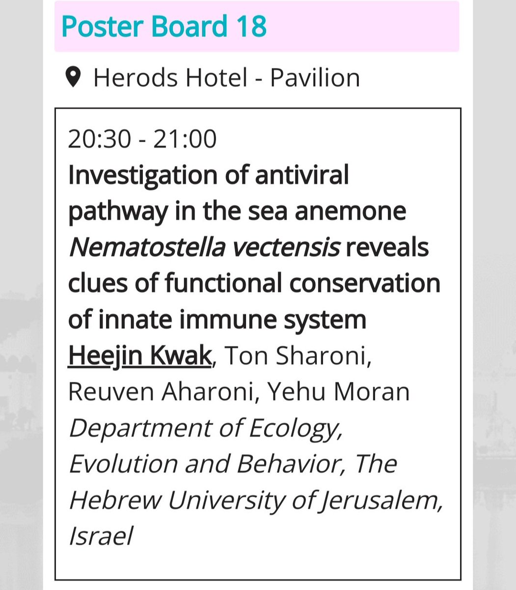 YehuMoran's tweet photo. @ILANITFISEB started today with great keynote speakers. Tomorrow (Tuesday), we are presenting two exciting e-posters about the #evolution of antiviral #immunity. One by Itamar Kozlovski  (Board 21, 19:30-20:00) and another by Dr. Hee-Jin Kwak (Board 18, 20:30-21:00). Come visit! https://t.co/flx8CKAxmP