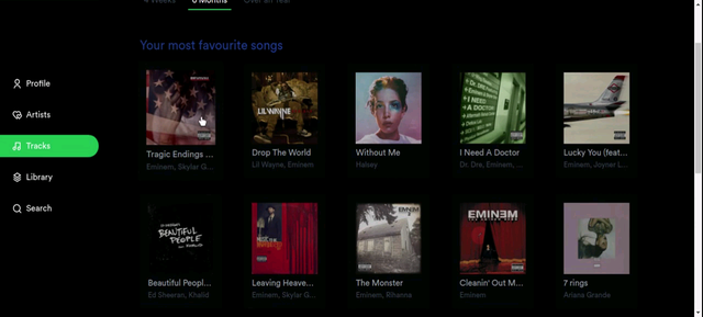 thewebtopic's tweet photo. I made this Spotify Profile App using React, Express, Tailwind and Spotify API. It lets you know your most favourite songs and artists on Spotify, get song recommendations based on mood and genre. And much more. Links in comments.

 From Reddit https://t.co/OChSSbjWek https://t.co/QgXBZuUOfS