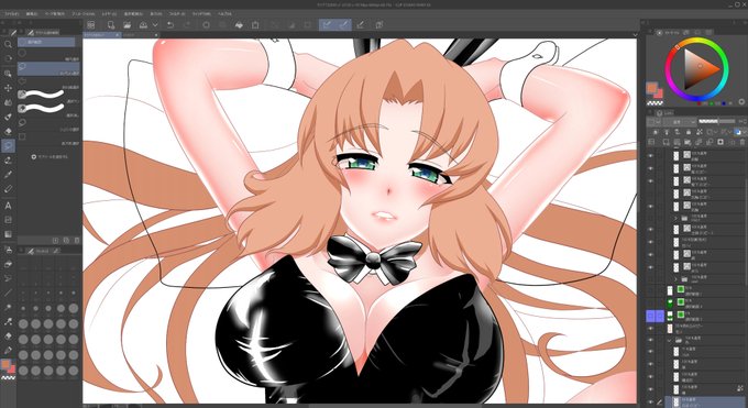 skebの作業絵(1枚目)をupしてクライアントを安心させるムーブ(仮置きの色があるのでそこはご容赦) 