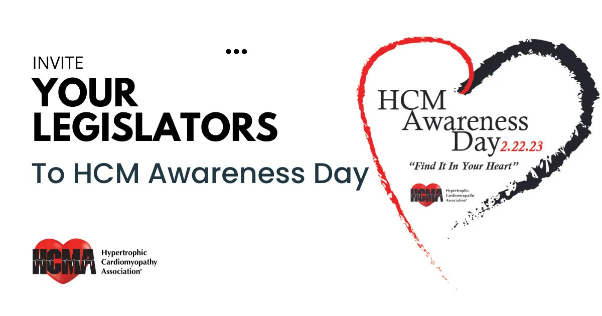Call to Action!

Help us extend invitations to your legislators in your local community and state for HCM Awareness Day on Wednesday, February 22nd at 11:30 AM EST! Let them hear from you! 

Click on the following link to get started: buff.ly/3SbM8m7 

#HCMawareness #4HCM