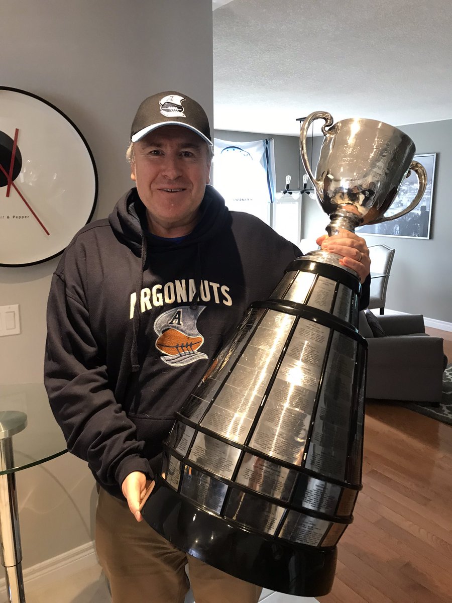 BOliver_OntTech's tweet photo. Thank you @TorontoArgos for touring the Grey Cup around this winter after winning the big game in November. Shared in the tour celebration with a few friends on Family Day. Can’t wait for the ‘23 CFL season! Go Double Blue!#PullTogether #CFL https://t.co/4o9eZF6cCc
