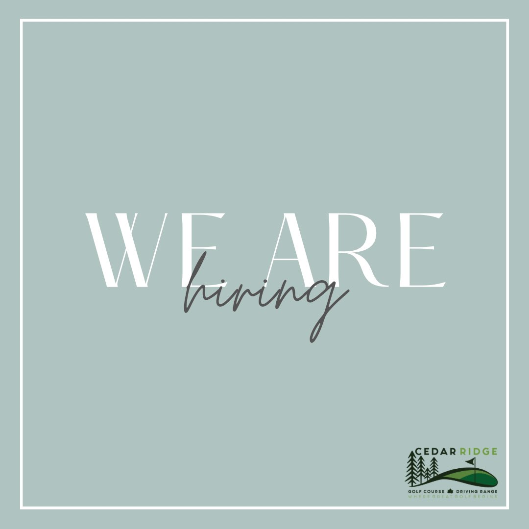 cedarridge9500's tweet photo. We Are Hiring! 

We are looking to add a few more team members to the Cedar Ridge family! We are looking for Pro Shop Attendants and Servers. If you’re interested please shoot us an email kristi@cedarridgegolf.ca or call the pro shop 604•814•0414 for more details! https://t.co/UEFulTEuDJ