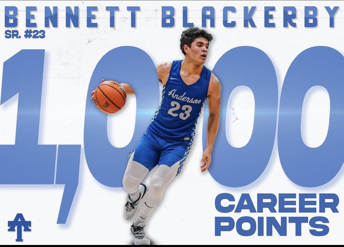 Bennett Blackerby (@bblackerby24) on Twitter photo One of my dreams as a kid fulfilled. Thank you to those who were apart of the journey. #1K <a href="/AHSTrojanHoops/">Anderson Men's Basketball</a> One of my dreams as a kid fulfilled. Thank you to those who were apart of the journey. #1K <a href="/AHSTrojanHoops/">Anderson Men's Basketball</a>