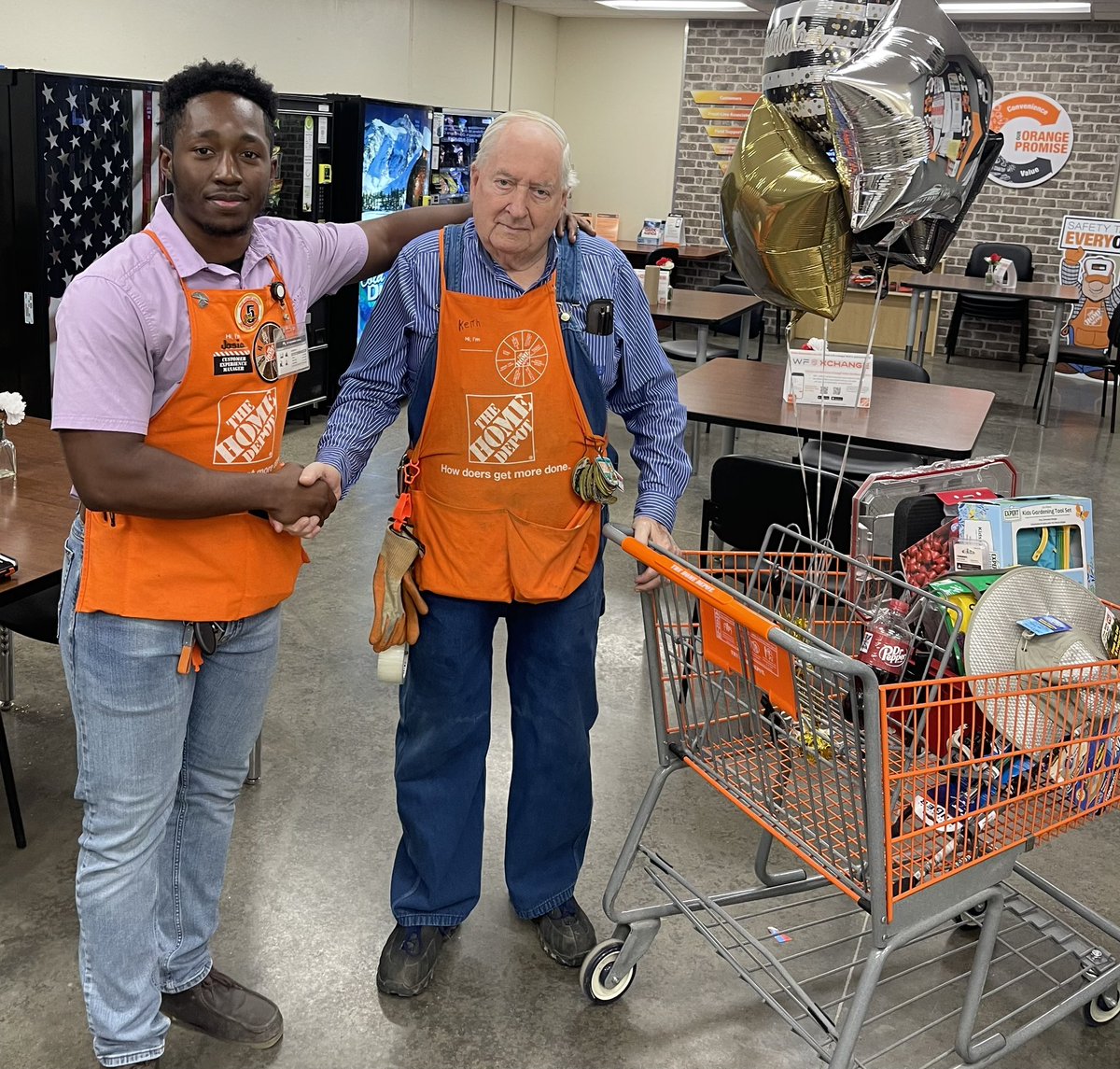 Yesterday we celebrated the retirement of our dear plumbing associate, Mr. Kieth. Mr. Keith has been with the company 16 years, and impacted the lives of many customers, as well as Home Depot associates during his tenure. Thank you Mr. Kieth, you will be missed in the aisles!
