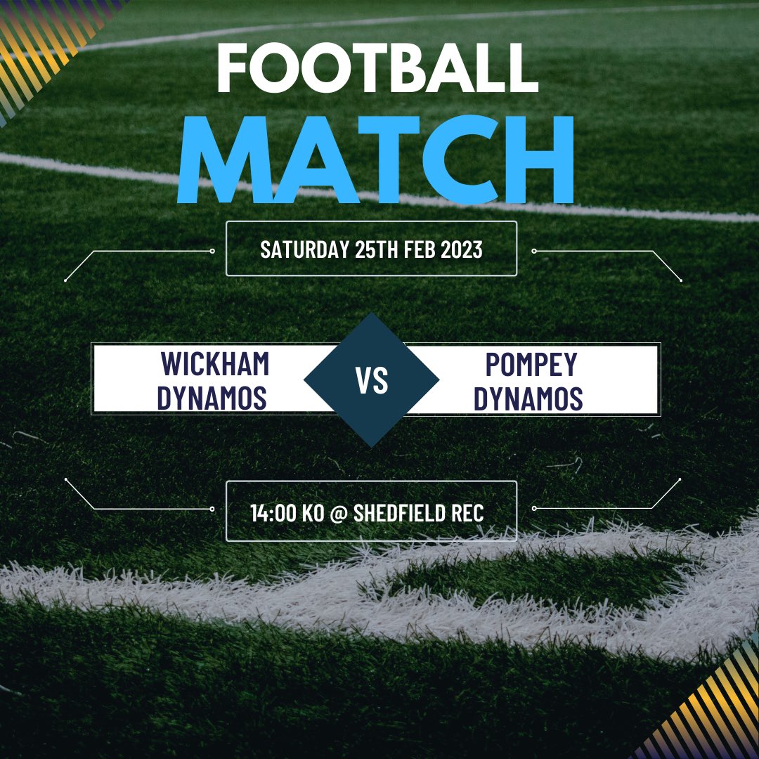 WickhamSaturday's tweet photo. This weekend we are back at our home pitch (Shedfield rec, SO322JB) against @PompeyDynamos
#wickhamdynamos #midsolentleague #saturdayfootball #saturdayleague https://t.co/rTjDtWUbnY