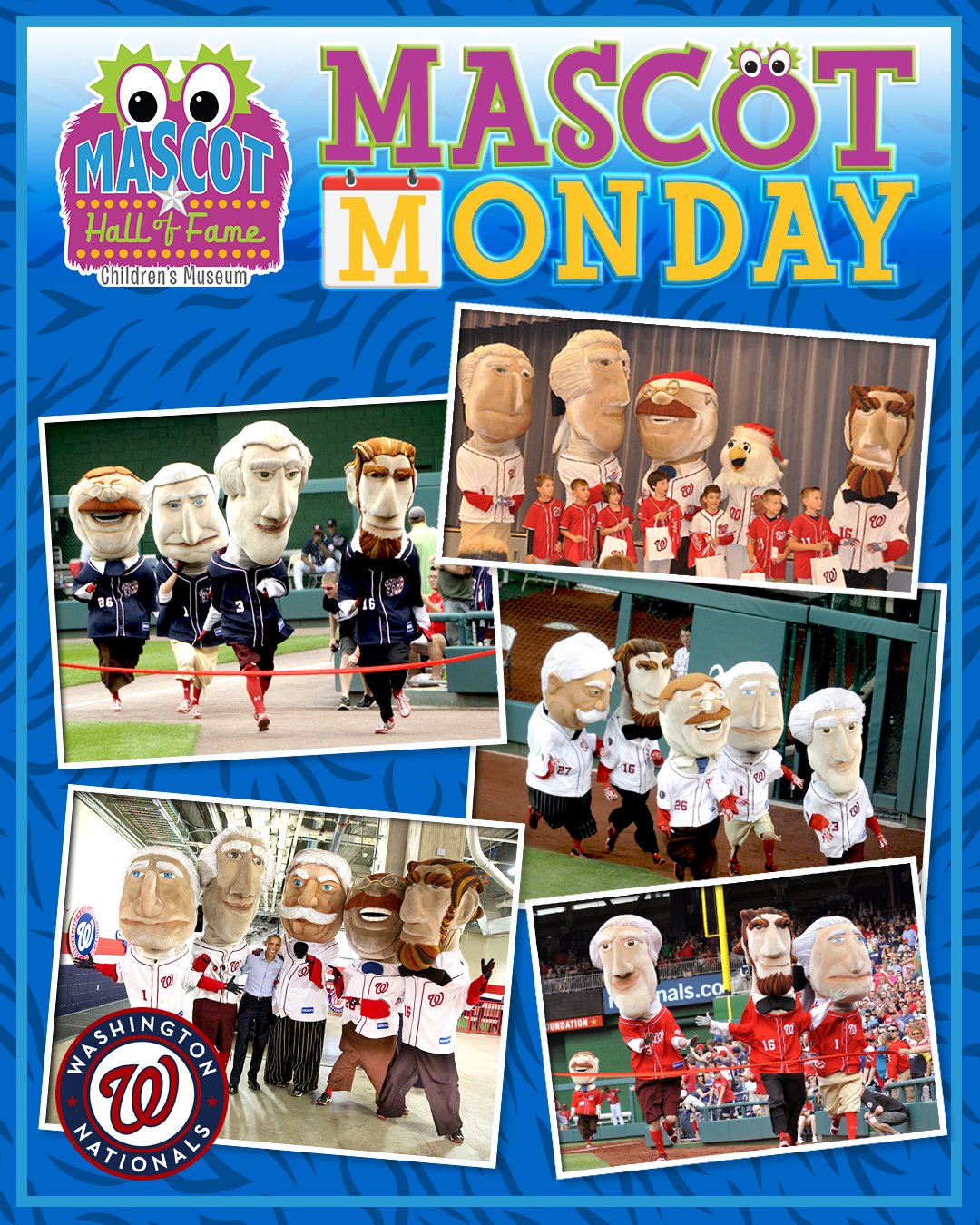 MASCOT HALL OF FAME on X: This week we're headed to Washington D.C. to  celebrate #PresidentsDay for #MascotMonday. We're highlighting the @ Nationals #PresidentsRace! Since 2006 Presidents George,  Abe,Tom,Teddy,Bill, Calvin, and Herbie have