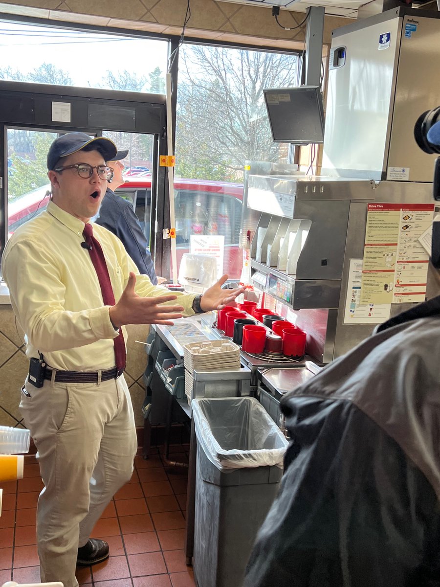 13abc's tweet photo. Did you catch @EthanKWatts at McDonald's this morning?! 13abc covered some of the meals for customers at the Holland-Sylvania location today 
https://t.co/tFQu7Oayts https://t.co/MS38EignAE