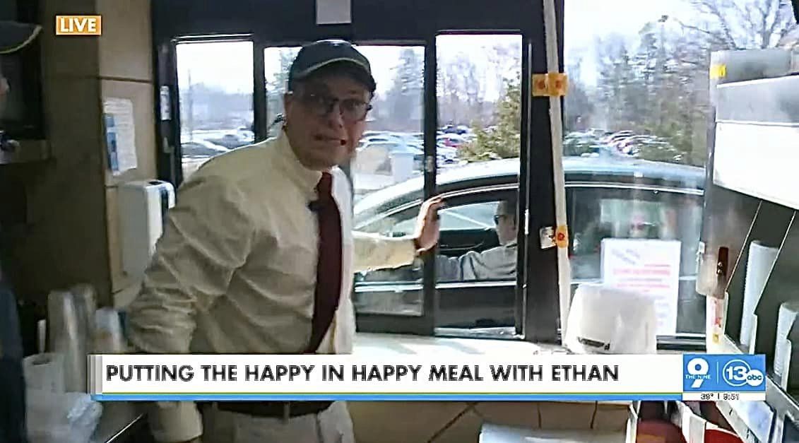 13abc's tweet photo. Did you catch @EthanKWatts at McDonald's this morning?! 13abc covered some of the meals for customers at the Holland-Sylvania location today 
https://t.co/tFQu7Oayts https://t.co/MS38EignAE