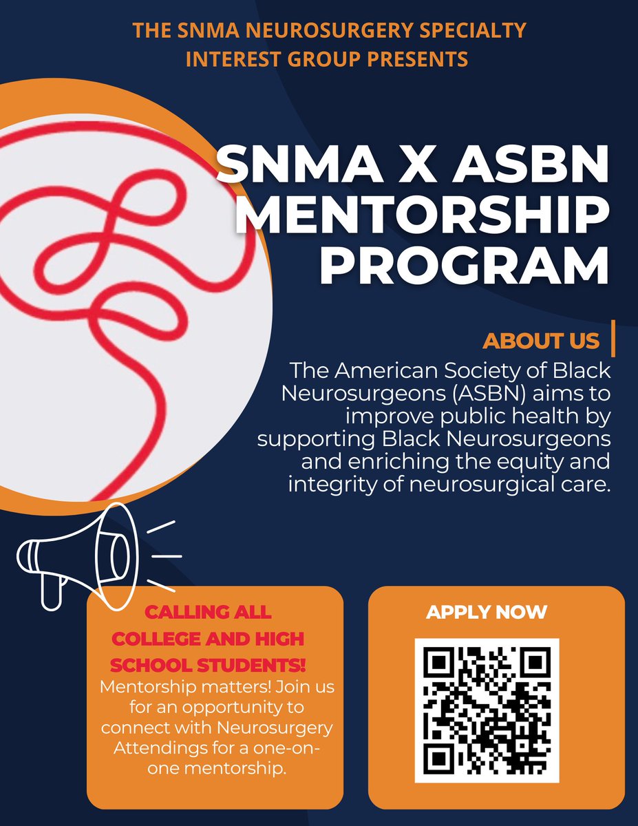 Calling all pre-med students!! <a href="/amsobns/">The American Society of Black Neurosurgeons, Inc.</a> and <a href="/snma/">Student National Medical Association, Inc (SNMA)</a> have partnered to create a mentorship program for students interested in learning more about Neurosurgery! Welcome to both college and high school students! Applications due March 6th. Apply today! forms.gle/fXbbiMc9TFkoKa…
