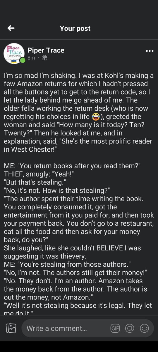 PiperTrace's tweet image. I&apos;m so mad, I&apos;m shaking. 
#AmazonReturns #AuthorsOfTwitter 
#romancewriter