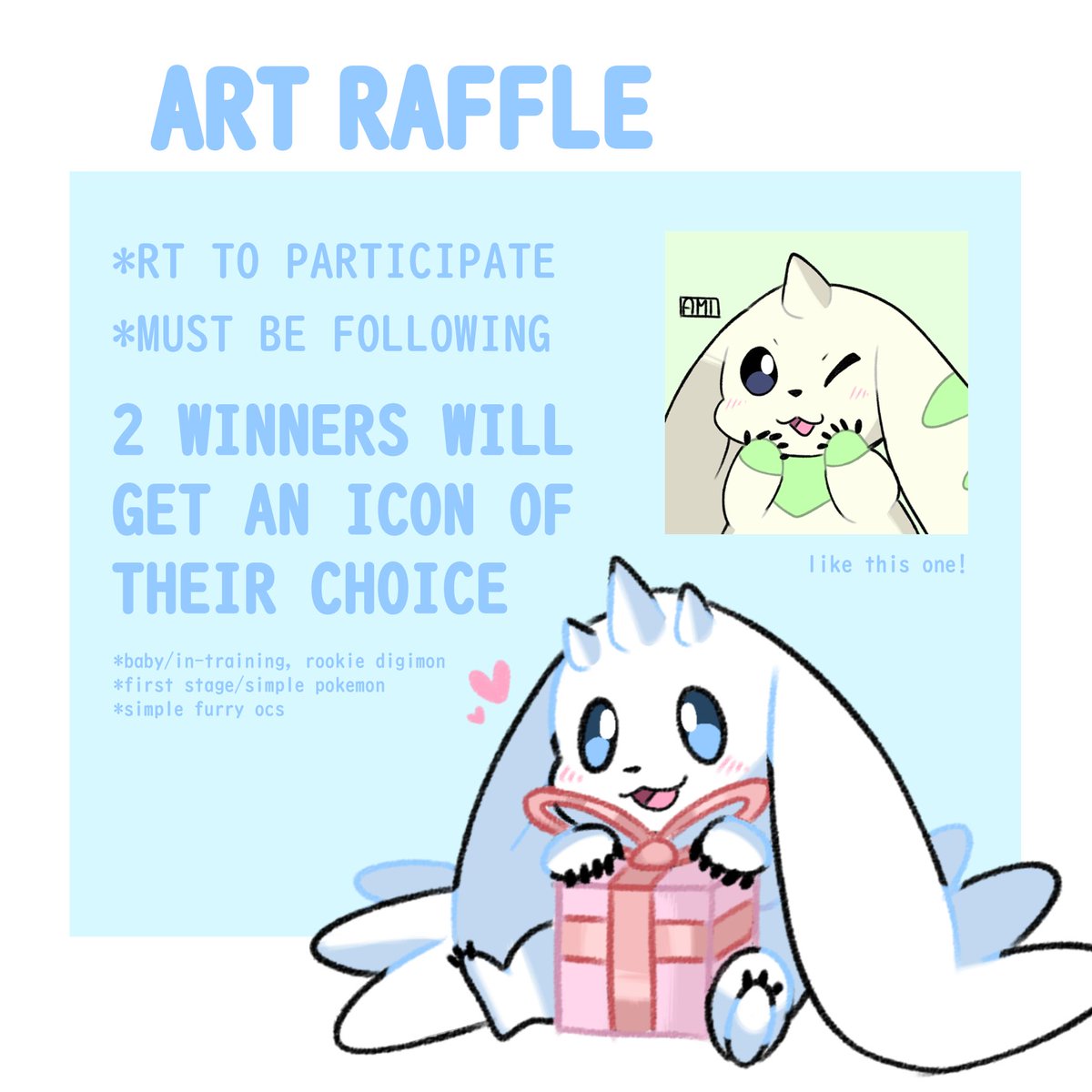💫 ami (@_xnatsuki) on Twitter photo ART RAFFLE!! 🖌️🥳
thanks everyone for the support and +700 followers!! 
to participate: 
✅ RT this tweet
✅ follow me (new followers welcomed)
‼️ ENDS MARCH 12TH ‼️
GOOD LUCK EVERYONE ✨
#digimon ART RAFFLE!! 🖌️🥳
thanks everyone for the support and +700 followers!! 
to participate: 
✅ RT this tweet
✅ follow me (new followers welcomed)
‼️ ENDS MARCH 12TH ‼️
GOOD LUCK EVERYONE ✨
#digimon