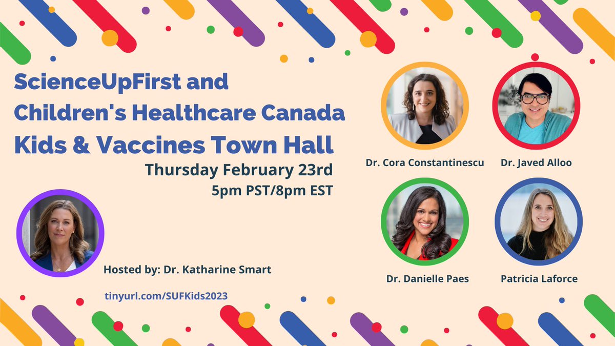 OttawaHealth's tweet photo. Healthcare leaders and experts will be answering questions about vaccines during an online Town Hall hosted by @ScienceUpFirst &amp; Children’s Healthcare Canada.

Have questions about immunizations for kids? Join the conversation on Feb 23 at 8pm.
https://t.co/fE4rllbl9A https://t.co/bUw4VC3agU