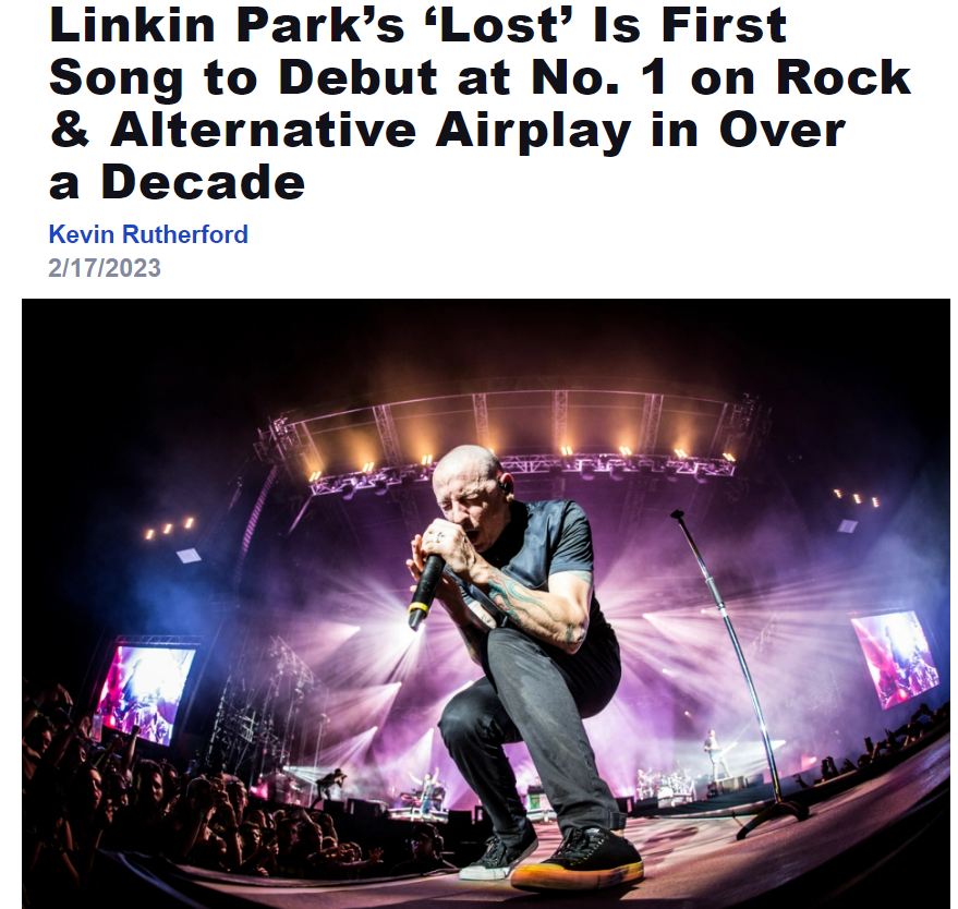 Congrats <a href="/linkinpark/">LINKIN PARK</a> 🙌