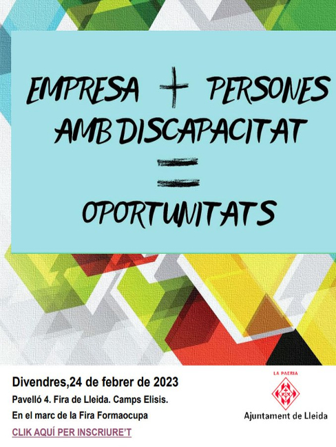 DiariDiscapCat's tweet photo. La Paeria de Lleida organitza una jornada per mostrar els beneficis i les garanties de contractar persones amb discapacitat #Empresa #contractacio #personesambdiscapacitat #Lleida
https://t.co/YljGpO7EQk https://t.co/pESARaeFHf