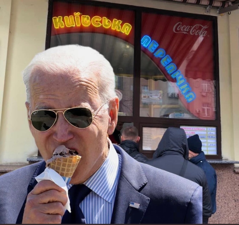 Dark Brandon: “If I want to eat an ice cream cone in Kyiv, I’ll eat an ice cream cone in Kyiv.”