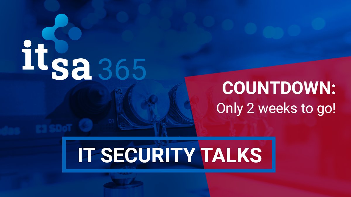 Just 2 more weeks until #ITSecurityTalks on #itsa365 with: 
Up-to-date technical presentations
Product information
Opportunity for virtual networking
Sign up &amp; join: 7 &amp; 8 March
 it-sa.ly/8z3h