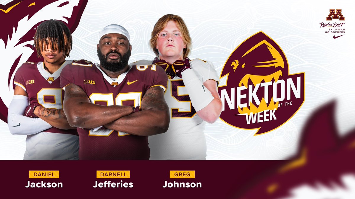 Congrats to our “Nektons of the Week” - <a href="/25DanielJackson/">Daniel R Jackson9️⃣</a> (offense), <a href="/darnelljamarius/">Darnell Jefferies</a> (defense) &amp; <a href="/_gregjohnson16/">Greg Johnson</a> (newcomer)!! #RTB #HYPRR #SkiUMah