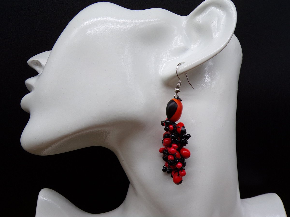 MysticalAndes's tweet photo. Quiero compartir lo último que he añadido a mi tienda de #etsy: Natural red seed earrings. Native american seed bead earrings. Seed bead dangle earrings. Seed bead round earrings. Lucky charm earrings. https://t.co/xkmeBcSsXN #rojo #suerte #negro #mujer #degancho #boho https://t.co/0zuUlRZ0bv
