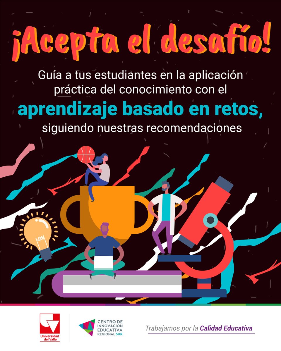 CIER_Sur's tweet photo. 🎯Conviértete en un facilitador del saber con el #AprendizajeBasadoEnRetos:
👉Impleméntalo de manera gradual.
👉Relaciona los temas a trabajar con situaciones cotidianas para los alumnos o su entorno social.
👉Involucra las TIC en el desarrollo del reto.

#CalidadEducativa https://t.co/EGC5mHmMQW